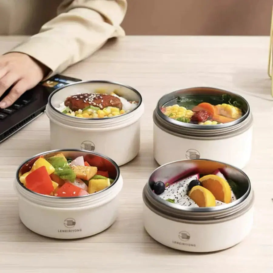 Portable Insulated Stainless Steel Lunch Box Set With Stackable Bento Compartments For Fresh All Day Meals
