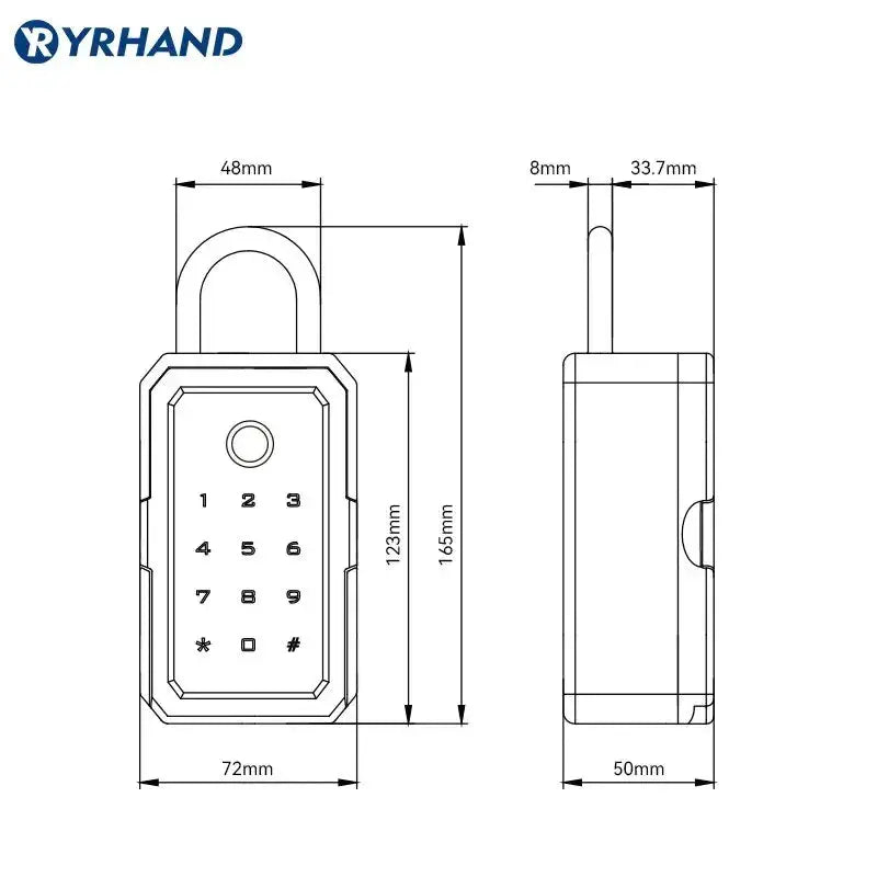 YRHAND TTlock wifi security lock box with keypad and fingerprint sensor, portable smart lock by Simples Market