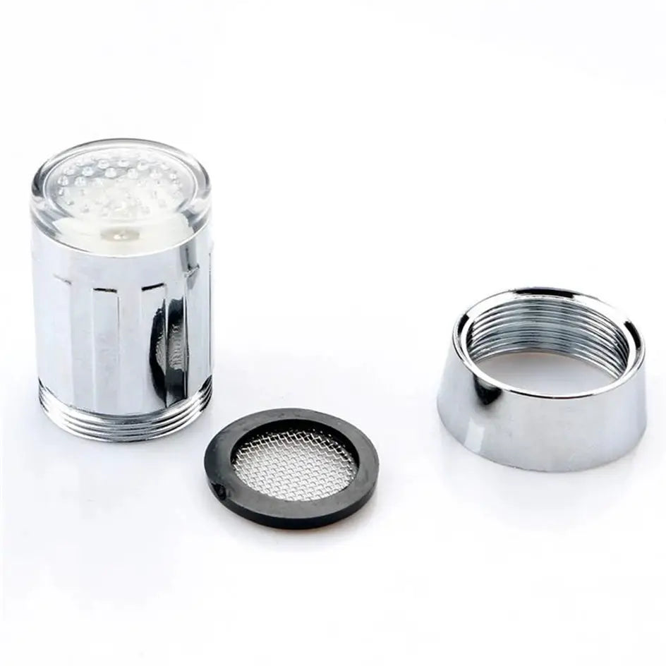 Simples Market chrome 4-piece 7-color LED faucet aerator kit with filter and gasket