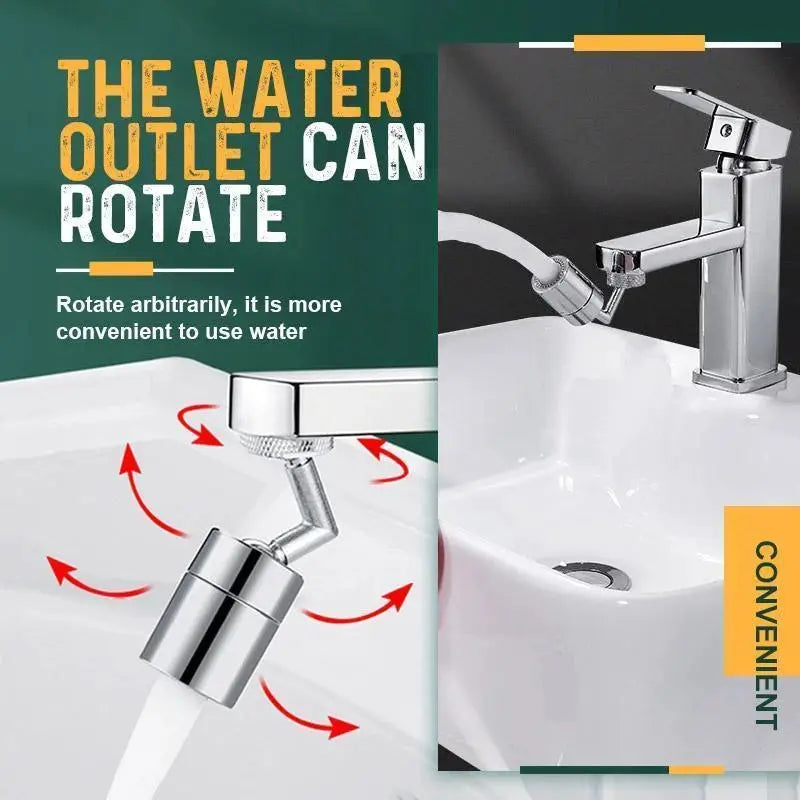 Simples Market 720-rotatable tap aerator sprayer head, chrome finish, splash-proof water-saving faucet adapter