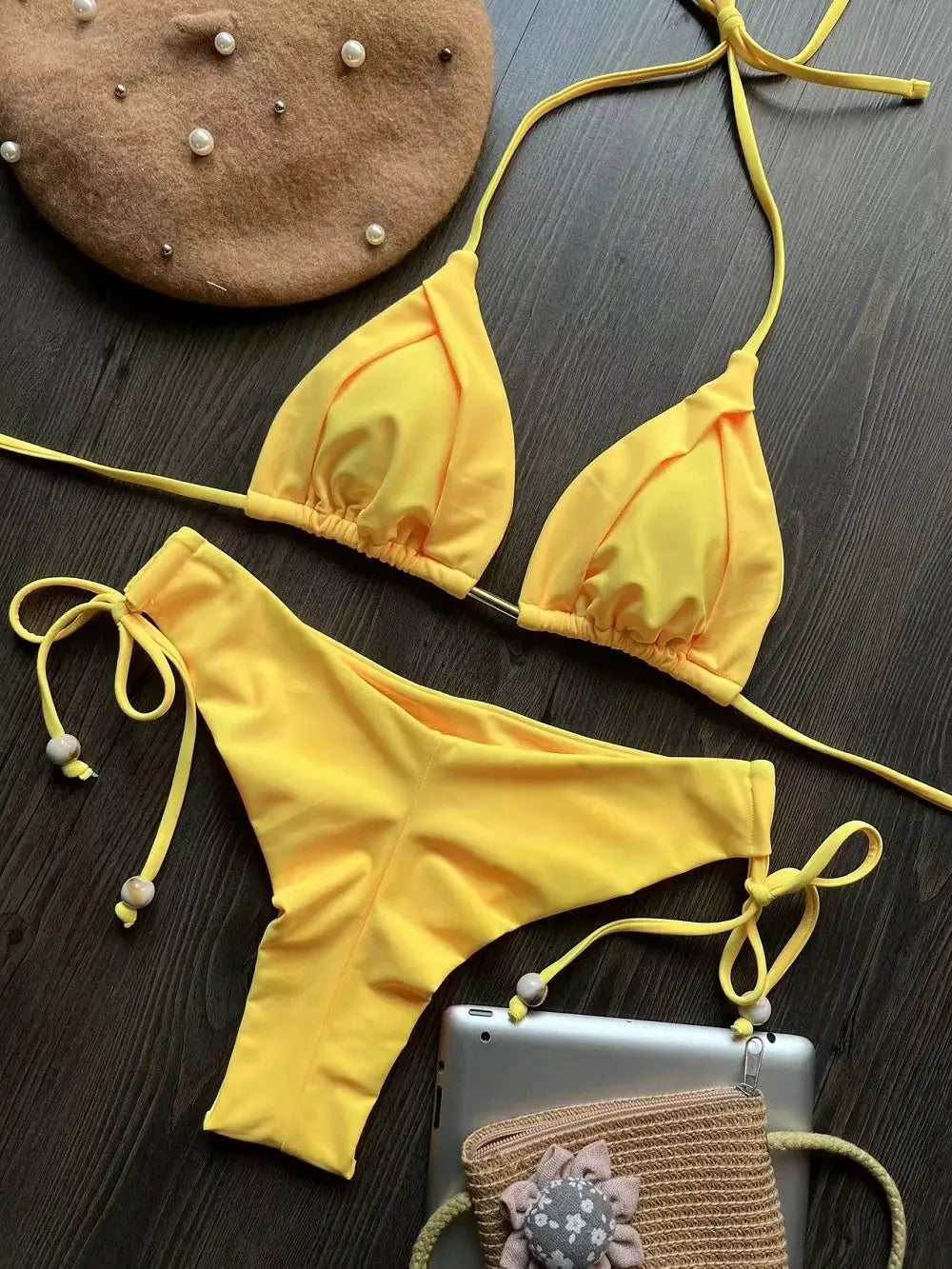 Ruotongsept 2025 New Sexy 13 Color Triangle Bikini Set For Women Push Up Brazilian Swimwear Beachwear