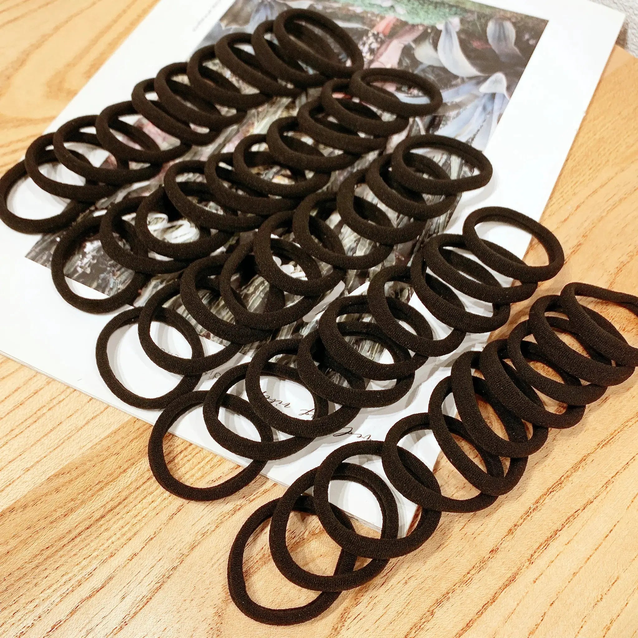 BrandFlex Black And White Hair Bands Set High Elasticity Comfort For Women 50 Or 100 Pieces