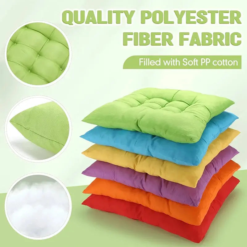 Simples Market LMETJMA chair pads for dining chairs, set of six colorful tufted cushions.