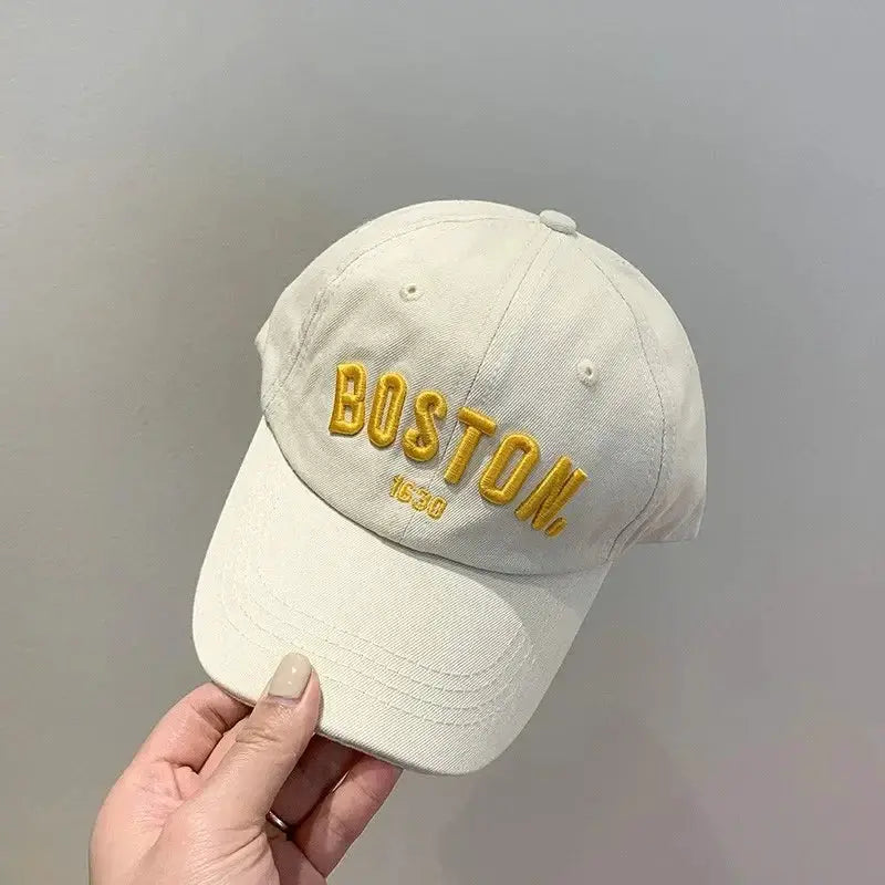 Solid Letter Kids Baseball Cap With Embroidery Adjustable Sun Hat For Boys And Girls Spring Summer