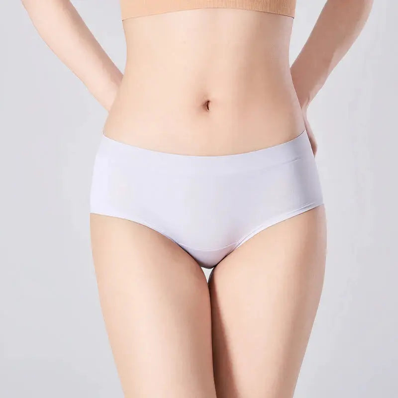 White cotton women’s briefs, low-rise, soft and breathable underwear