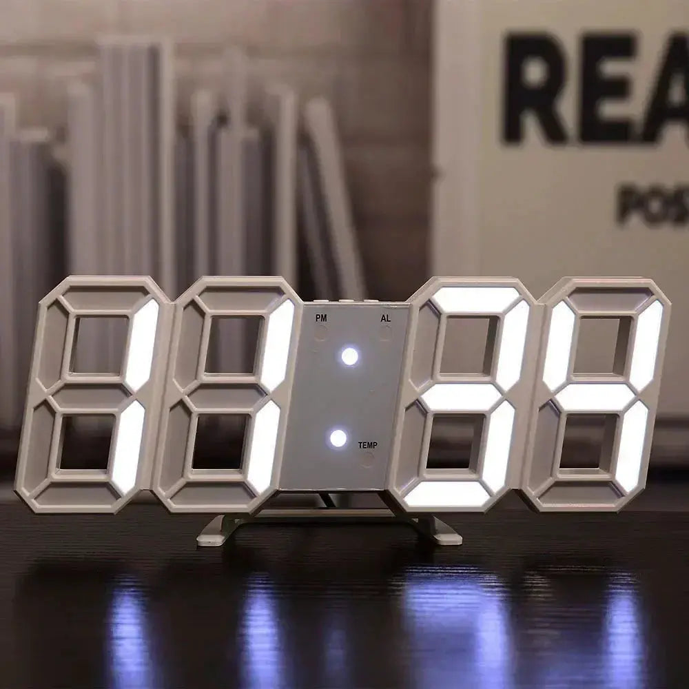 3D LED Digital Clock Wall Decoration With Night Mode For Bedroom Adjustable Electronic Room Decor Aesthetics