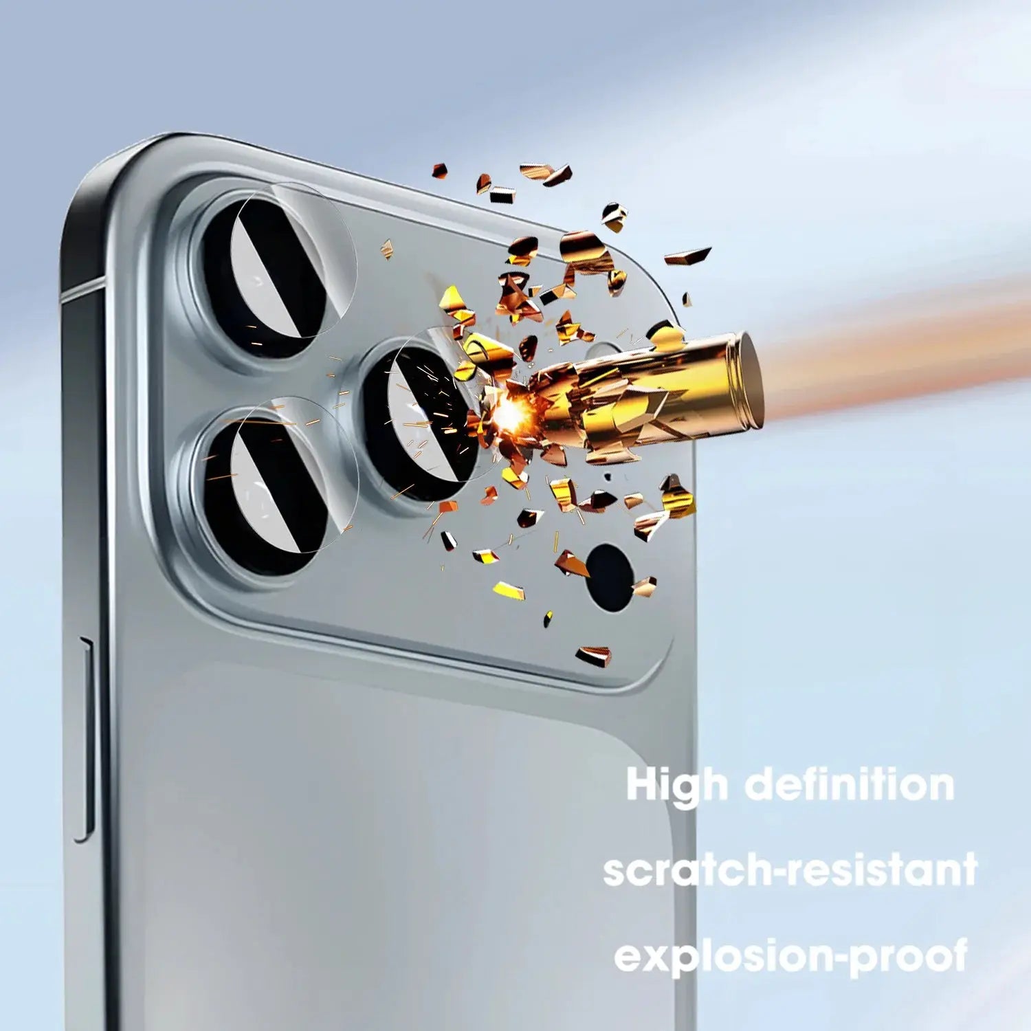 Camera lens tempered-glass protector for iPhone 17 Pro Max with full-coverage and anti-scratch protection