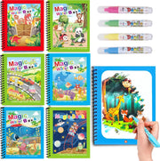 Reusable Water Drawing Book Mess Free Magic Painting Pad With Refillable Water Pen For Kids Learning Educational Toy