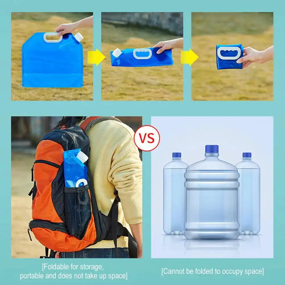 Portable Camping Water Bag 5L And 10L Foldable Water Container Lightweight For Outdoor Travel