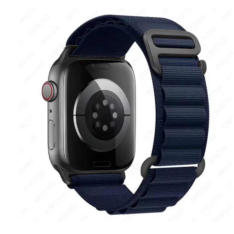 Apple Watch nylon Alpine strap in navy blue for 40–49mm models
