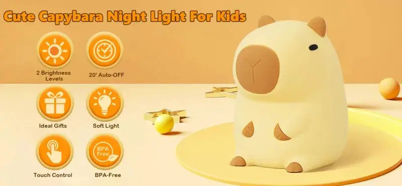 LED mini night light foldable desk lamp in cream with a cute animal design for kids