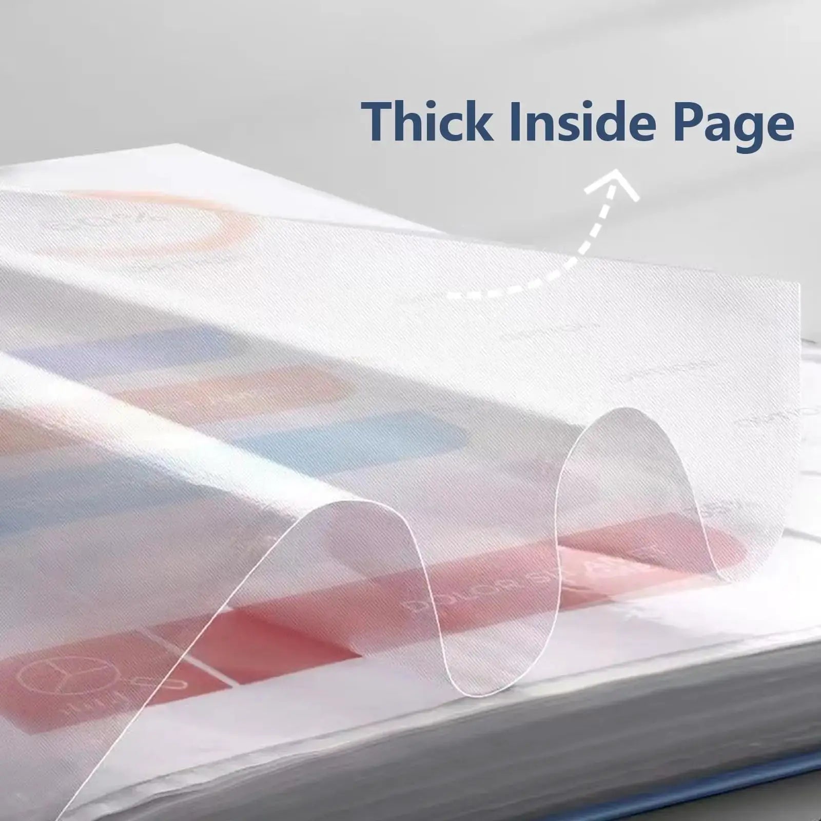 Simples Market document organizer binder with clear sleeves and thick inside page display.