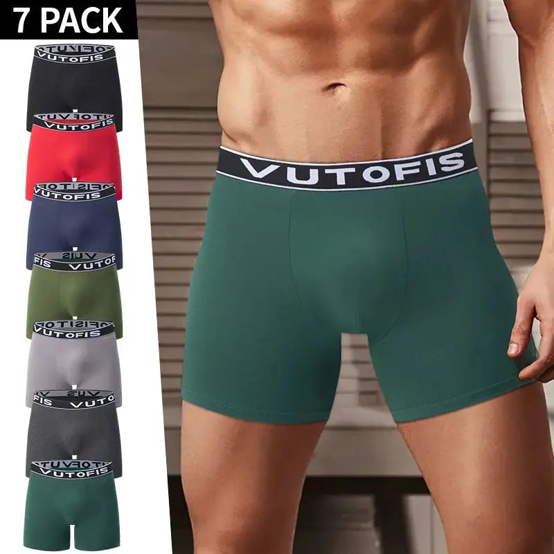 Simples Market men's boxer briefs 7-pack with breathable stretch fabric and VUTOFIS waistband in assorted colors