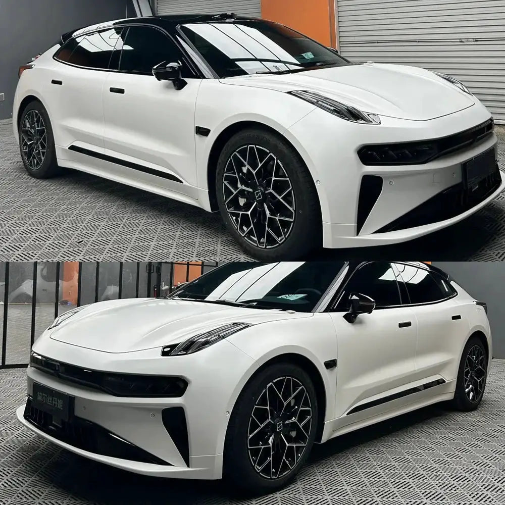 Matte white vinyl car wrap film by Simples Market; self-adhesive, waterproof protection for cars and motorcycles.
