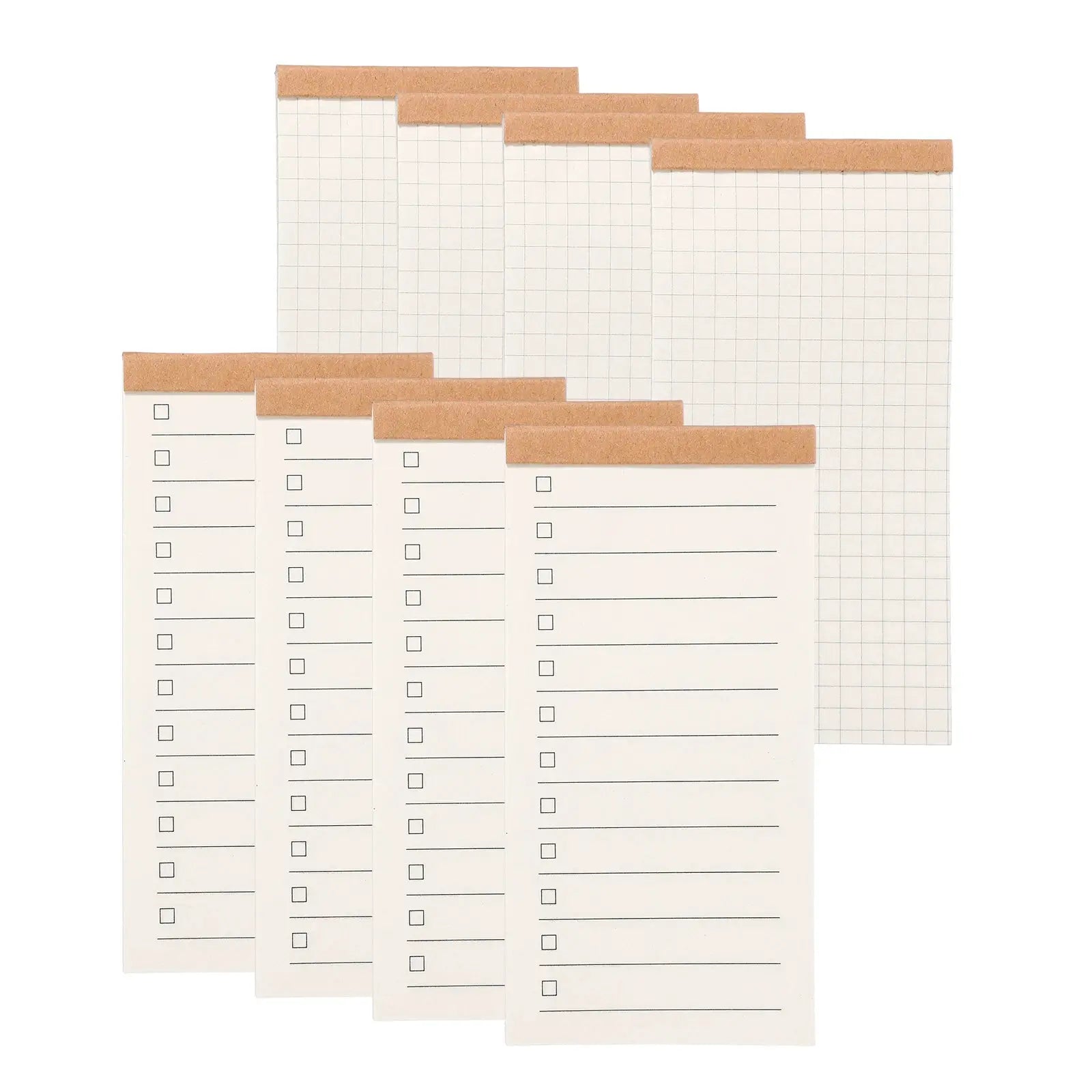 Simples Market 8-pack portable field notes notepads, 50 sheets each, white grid and checklist pages