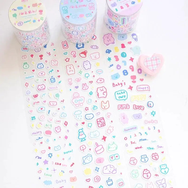 Mr.paper hand-drawn small-pattern decorative tape by Simples Market, 200cm rolls (3) for cute planner stickers