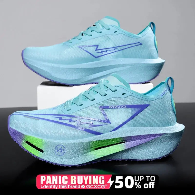 Carbon Board Running Shoes for Marathon Men and Women Breathable Lightweight Nonskid Chunta Sneakers