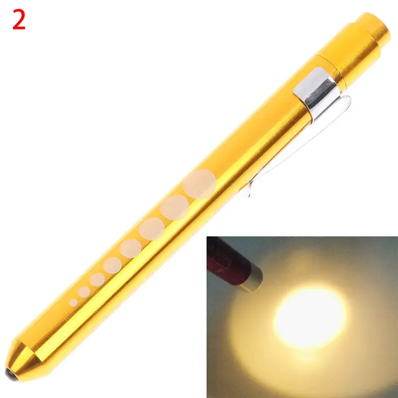 Medical Pen Light With Pupil Gauge Measurements LED Illumination Portable Aluminum Alloy Body Pocket Clip