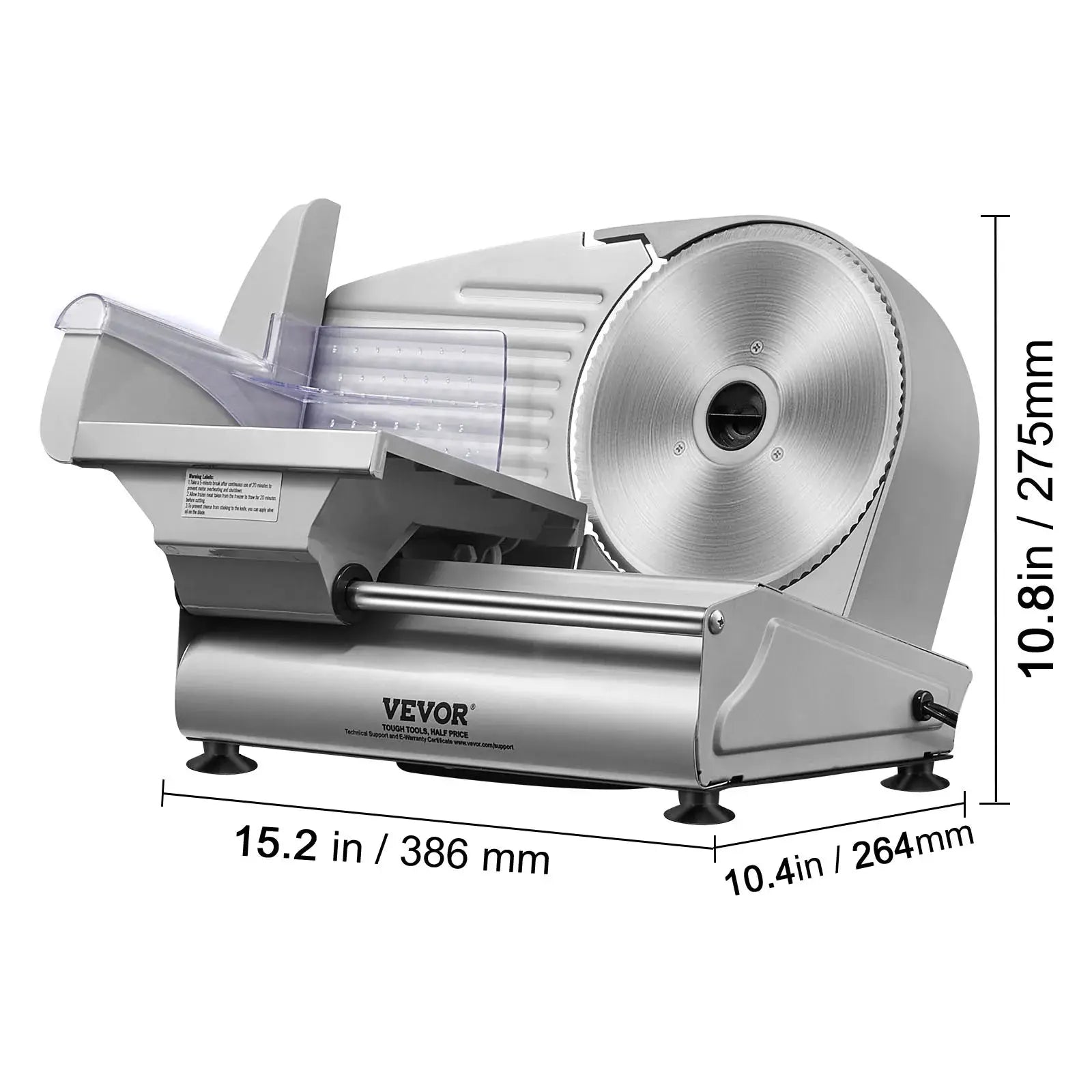 SucceBuy Electric Meat Slicer Deli SUS 420 Stainless Blade Thickness