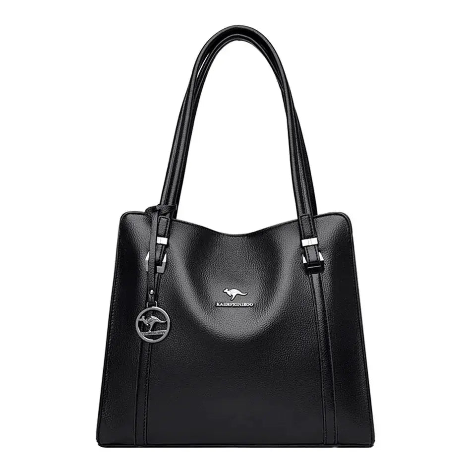NobleGrace Soft Leather Luxury Handbag Women Triple Layer Tote Large Capacity Shoulder And Crossbody Bag