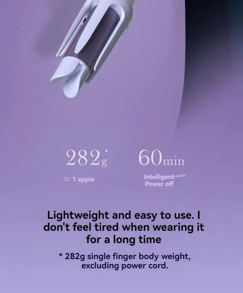 Anion automatic hair curler, white and gray, compact portable design
