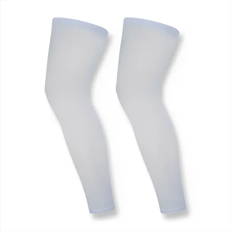 2 Pack Ice Silk Leg Sleeves For Summer Running And Cycling UV Protection Compression Non Slip Cooling Leg Warmers