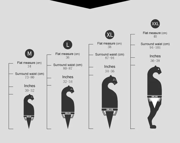 Men's cotton boxer underwear size chart showing M–XXL sizes with waist measurements in cm and inches.