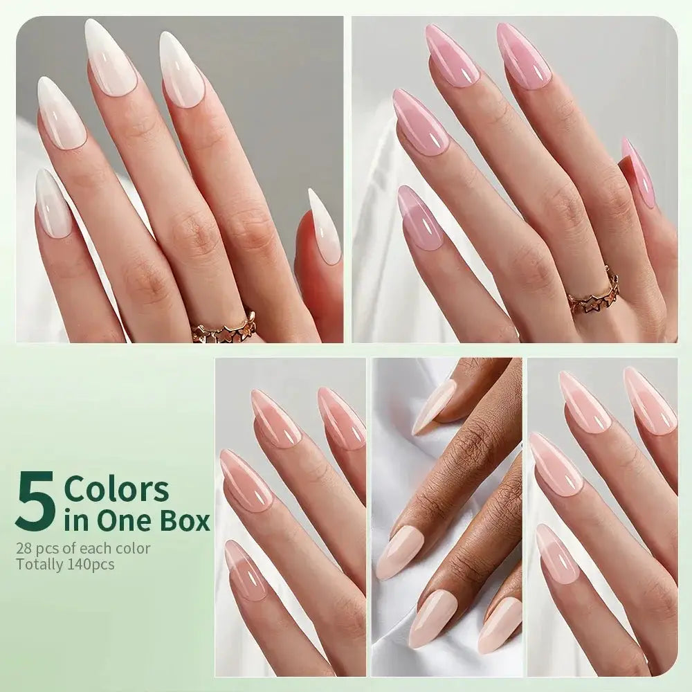 Nailpop 3 In 1 Nude Natural Soft Nail Tips Set 140 Pieces Press On Nails Gel Extensions Ultra Fit Easy Manicure