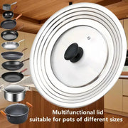 Stainless Steel Universal Lid For Pots Pans And Skillets Fits 8.66 To 11 Inches With Knob