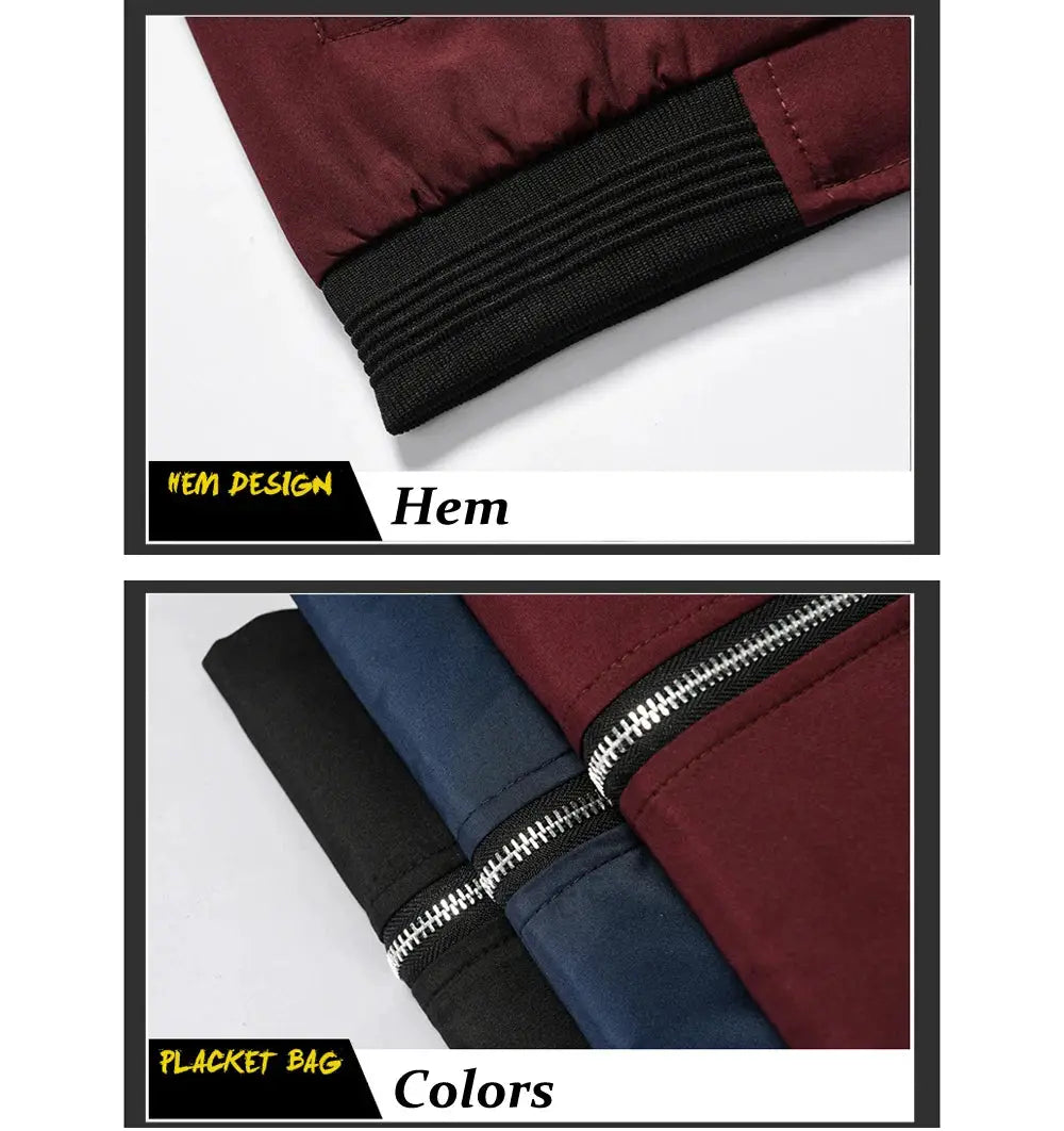 Men's windbreaker jacket Simples Market, lightweight zip-up coat with pockets in maroon, navy, and black