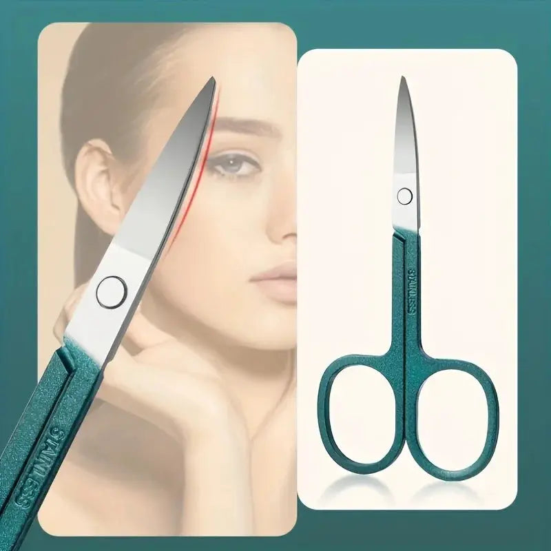 Manicure scissors with teal handles and stainless steel blades by Simples Market