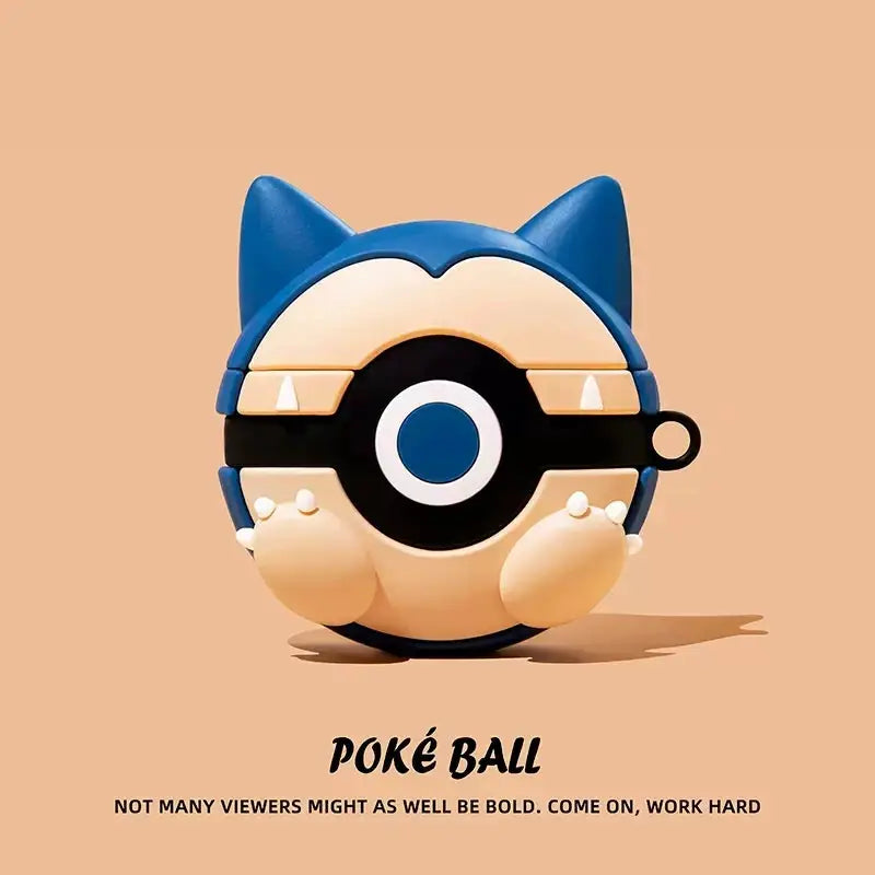 CartoonGuard Pokeball Silicone AirPods Case Fits AirPods 1 2 3 4 Pro Pro 2 Pro 3 Cute Cartoon Earphone Cover