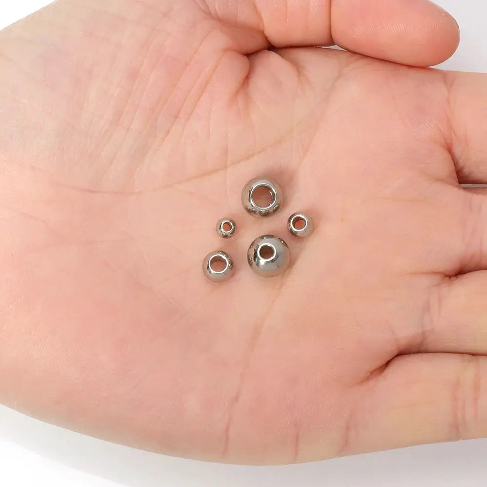 100 Pcs Gold Color Stainless Steel Spacer Beads for DIY Bracelets and Necklaces Jewelry