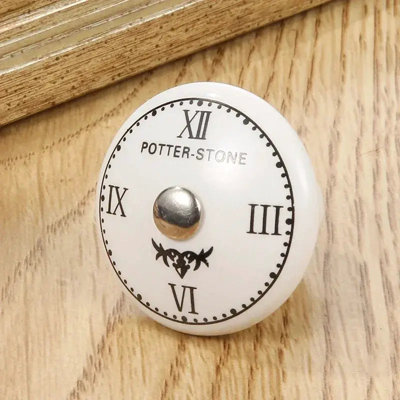 White Ceramic Door Knobs And Handles For Furniture Cabinets Cupboards With Screws Single Hole Cabinet Handles