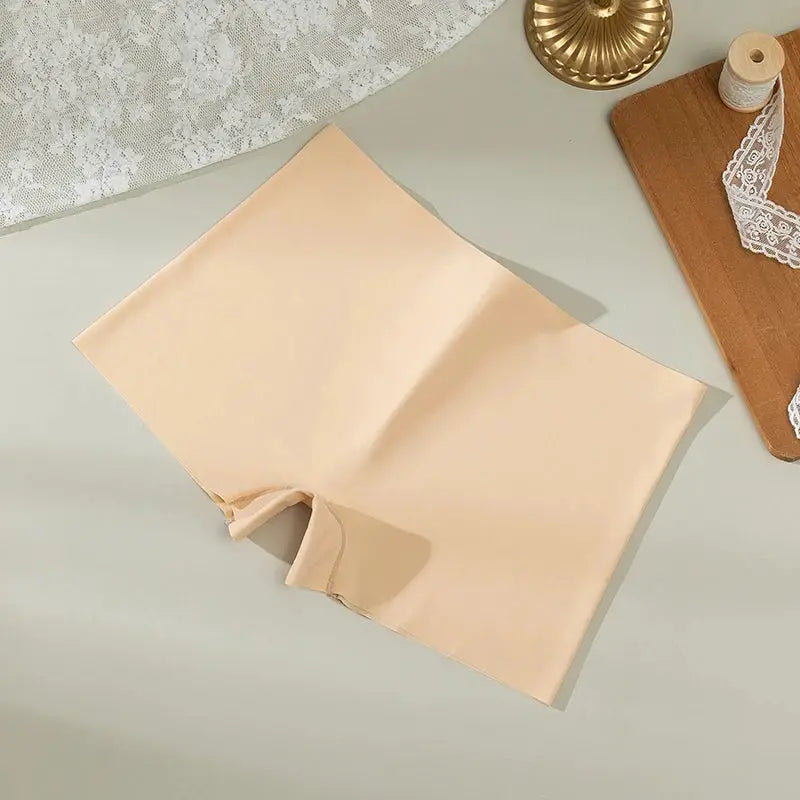 BZEL seamless women's panties beige silk satin boyshorts by Simples Market