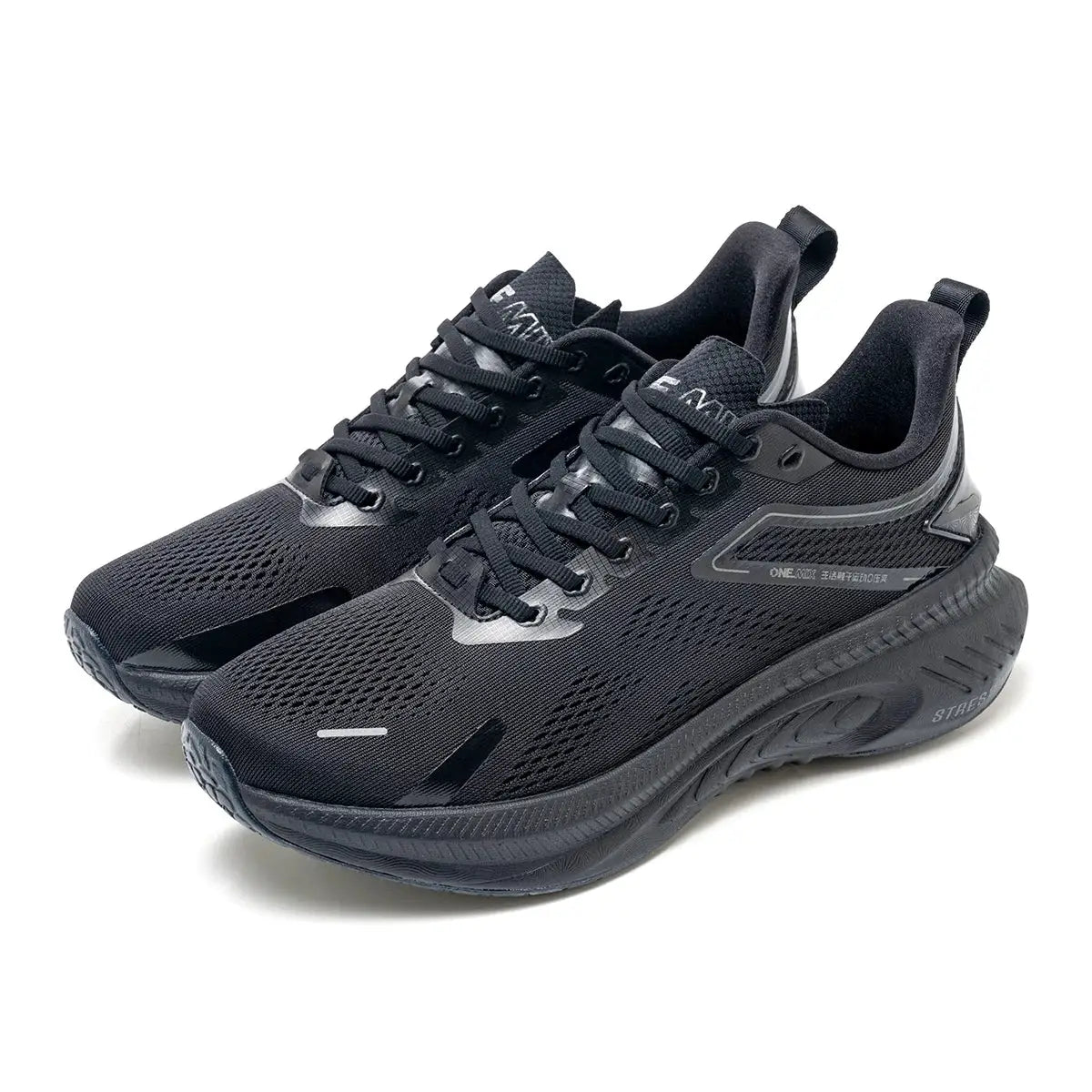 ONEMIX breathable mesh sneakers, black lightweight running shoes for men and women, Simples Market