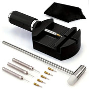 Simples Market watch link removal tool kit; multi-piece watch band adjustment set with hammer, rod and brass tips.