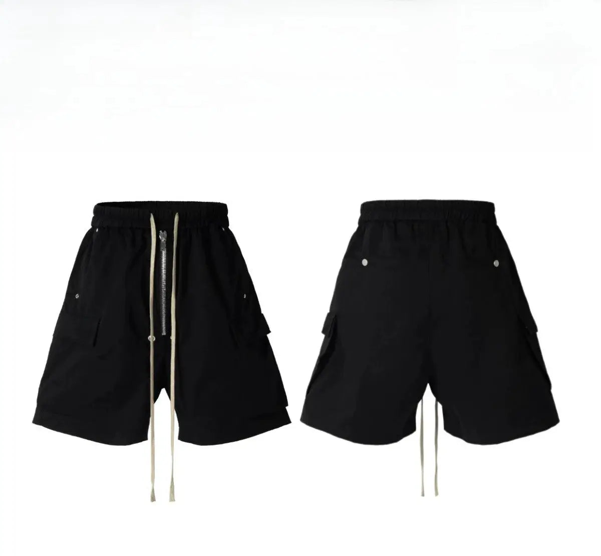 2025 Dark RO Style Drawstring Multi-pocket Tooling Shorts Men's Niche Casual Loose Straight Five-point Pants