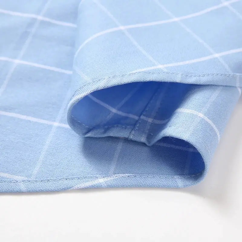 Men's light blue plaid oxford shirt by Simples Market, 100% cotton