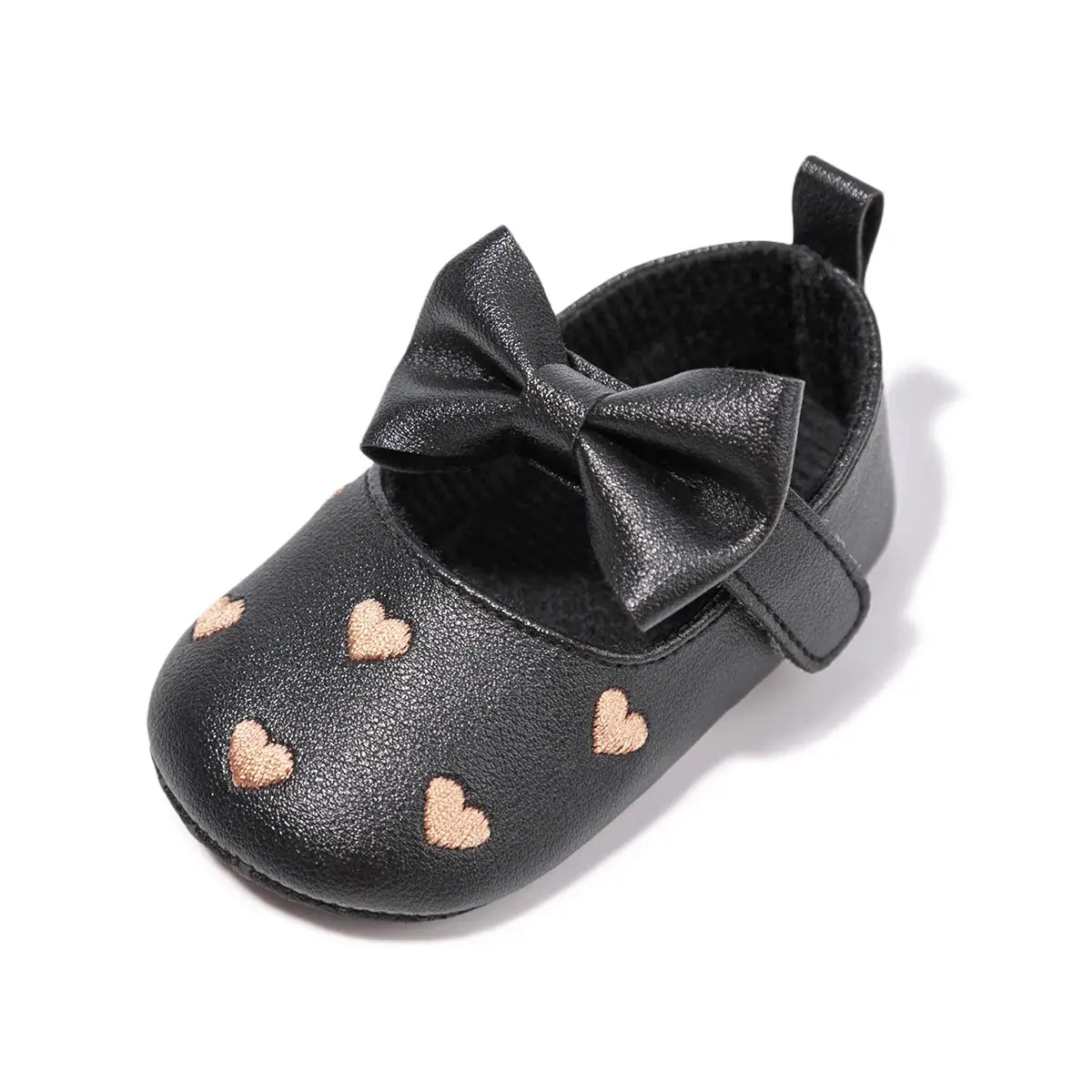 Meckior Baby Shoes Classic Bow Knot Heart Anti Slip Soft Sole First Walkers 0 To 18 Months