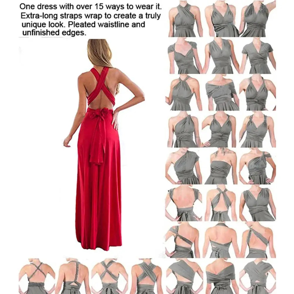 BohoLuxe Multiway Wrap Convertible Maxi Dress For Women Strapless Versatile Bohemian Gown For Any Occasion