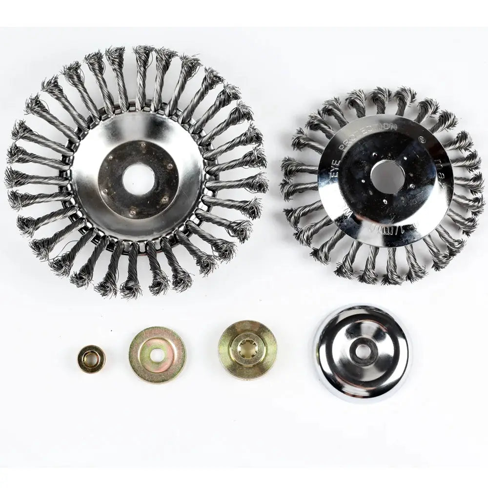 Universal 6 to 8 Inch Steel Wire Wheel Brush Cutter Head for Gas Trimmers Weed Trimmer Garden Lawn Mower Attachment
