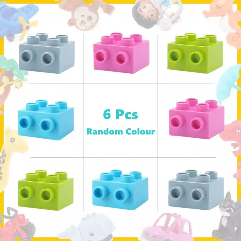 6 Piece Big Building Block Accessories Compatible With Enlighten Large Bricks Foundation Blocks Educational Toy