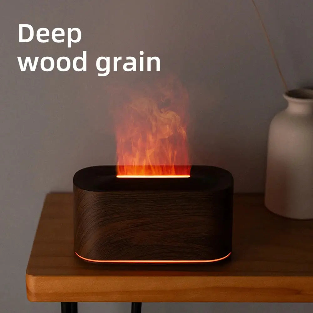 Flame Essential Oil Diffuser, Colorful Flame Diffuser Humidifier, 7 Colour Lights Noiseless Essential Oil Diffuser with Auto Off