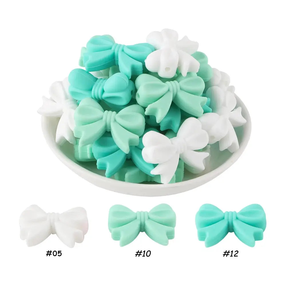 10Pcs Crown Bowknot Silicone Beads For Jewelry Making Diy Necklace Keychain Bracelet Craft Supplies