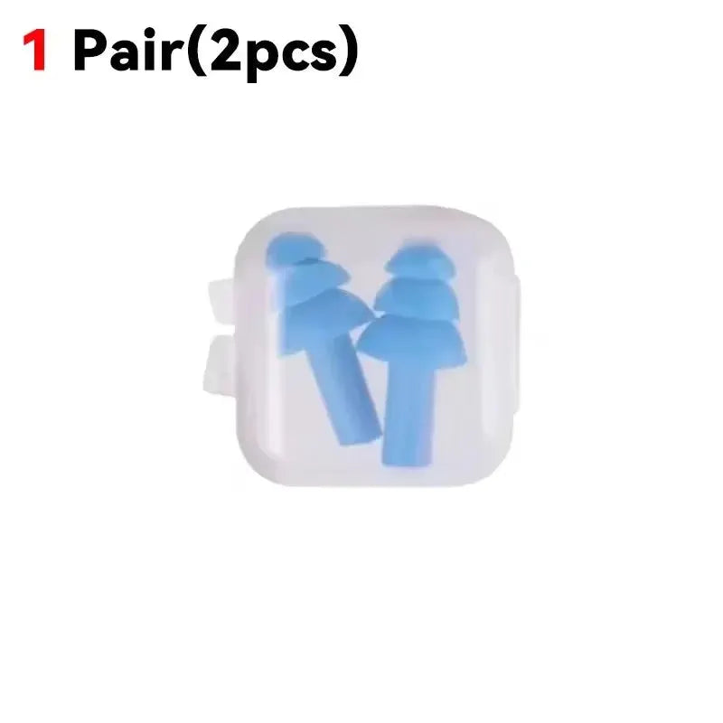 Reusable Silicone Ear Plugs For Sleeping And Swimming, Noise Cancelling, Waterproof With Box, 1 Pair