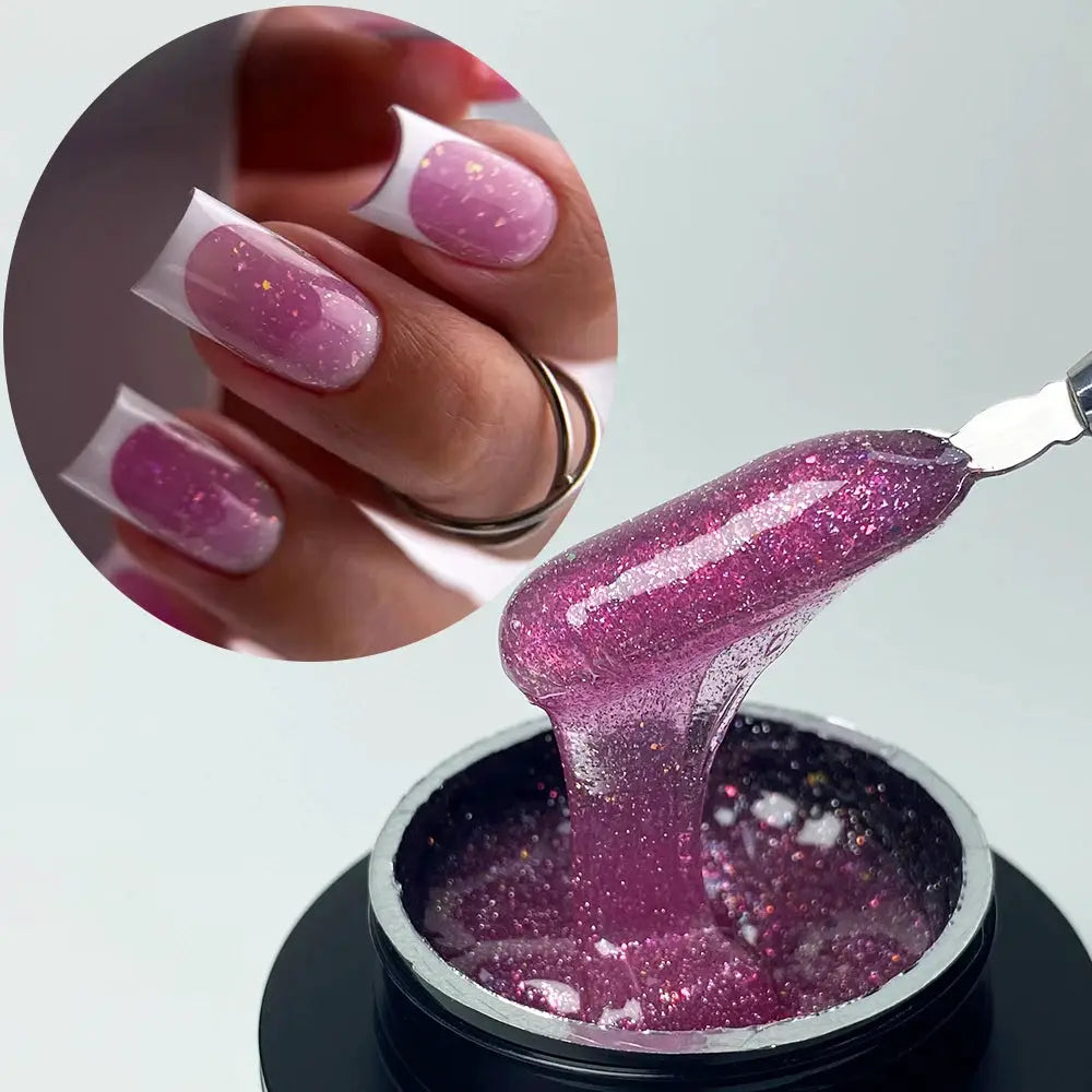 Jillnails 50g Self Leveling Medium Gel Milky Pink White Builder For Easy Shaping Without Running Into Cuticles