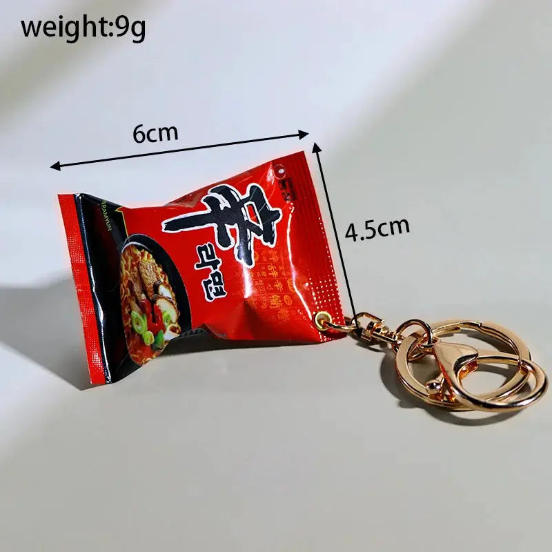 Simulation Instant Noodles Keychain Pendant For Bags Keys And Phones Cute Mini Snack Accessory Great New Year Gift