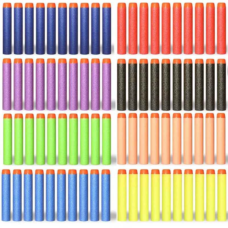 7.2cm EVA Foam Darts 100 Pieces Refill Rounds for Nerf N Strike Blasters Round Head Safe Play