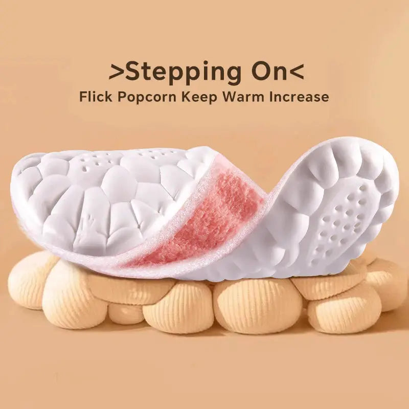 4D Cloud Technology Plush Thickened Winter Insoles For Warmth And Comfort Cashmere Softness And Cold Proof Foot Safety